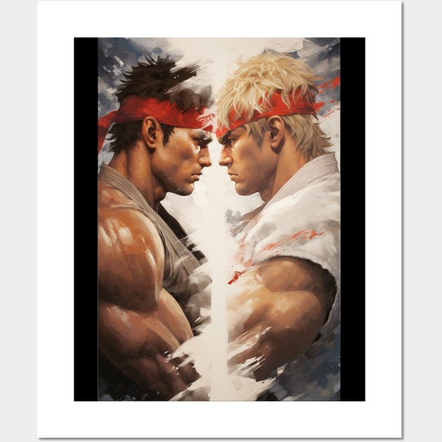 Ken vs. Ryu Street Fighter Design Wall Art by Labidabop